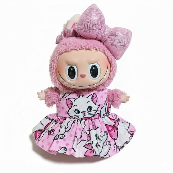 Labubu Disney Aristocats Marie Inspired Dress with Matching Metallic Bow Outfit - Picture 2 of 8